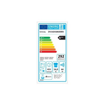 Samsung DV16DG8600BVU4 Στεγνωτήριο 16kg A+++ με Αντλία Θερμότητας